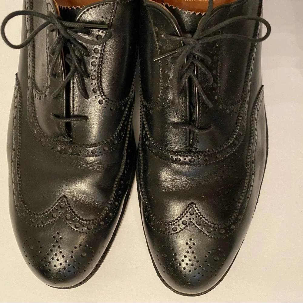 ALDEN MENS SHOES OXFORD LACE UP BLACK LEATHER SIZE 10.5 2E WIDE USA With Duster
